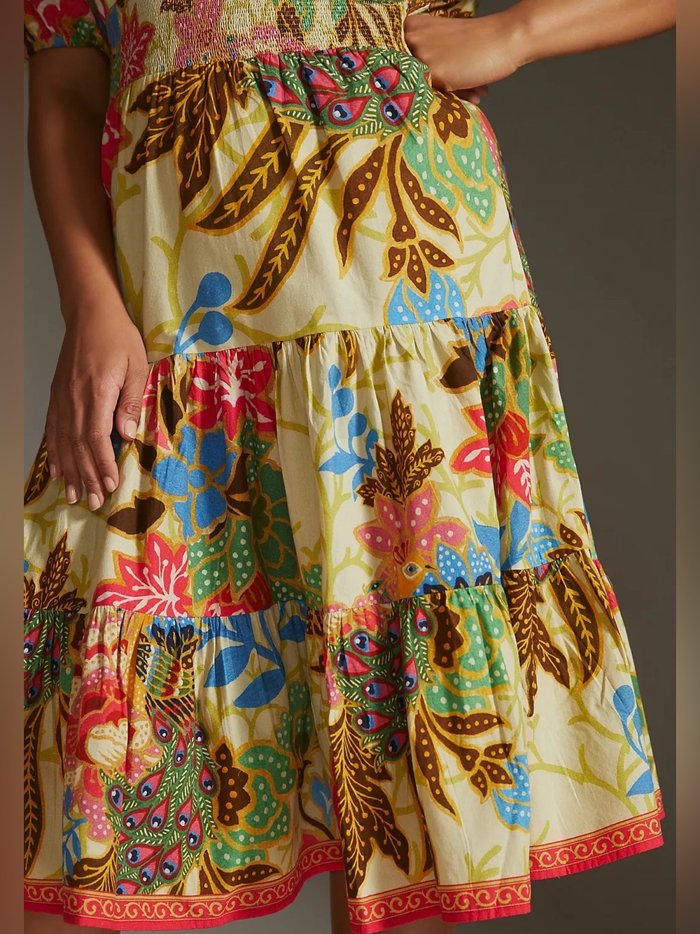 Conditions Apply for Anthropologie Multicolor Floral Tiered Maxi Dress size 14 - Picture 4 of 15